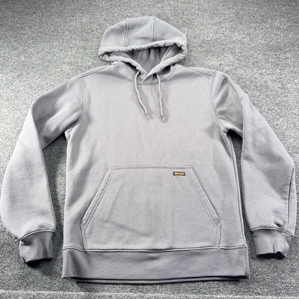 Brahma Mens Gray Fleece Pullover Workwear Hoodie Size